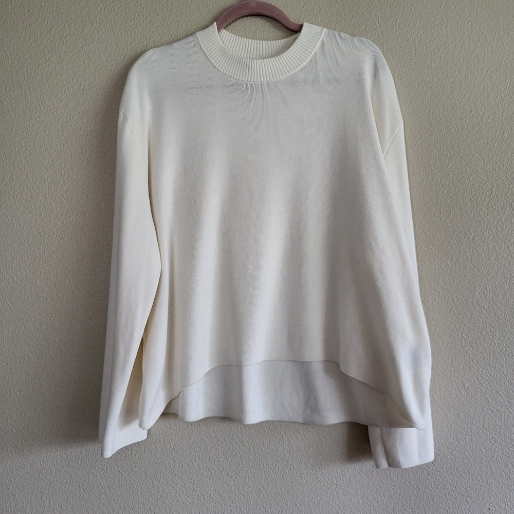H&M Ivory Wool Blend Sweater sz L